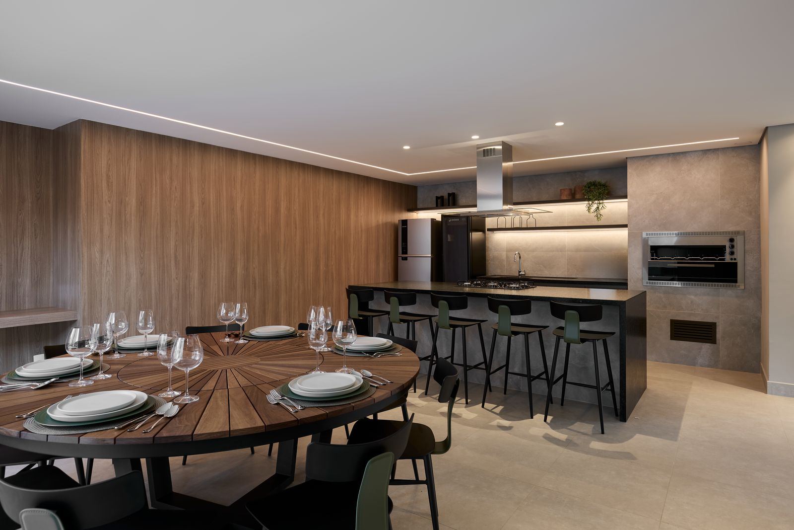 Espaço gourmet de áreas comuns